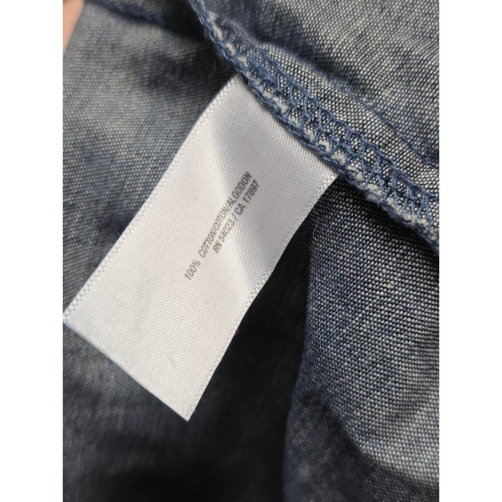 Old Navy Women’s Size M Blue Denim Shirt Dress Long Sleeve, Snap Button Front - Picture 5 of 6